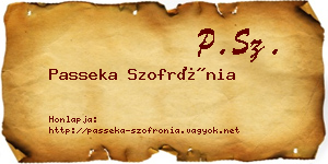 Passeka Szofrónia névjegykártya
